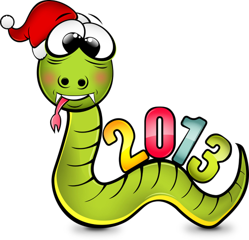 Snake 2013 Christmas design vector graphics 12