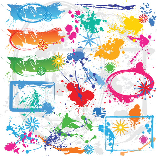 Spatter Mix design elements vector