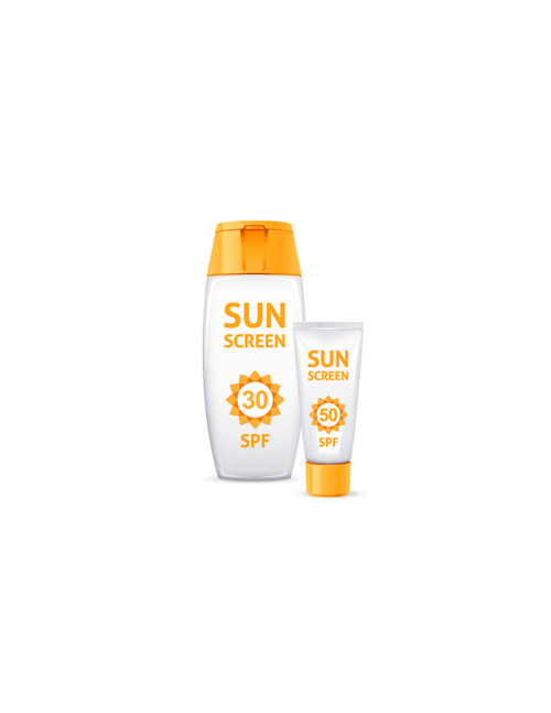 Summer cream protect lotion design vector 03