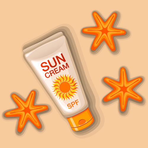 Summer cream protect lotion design vector 07