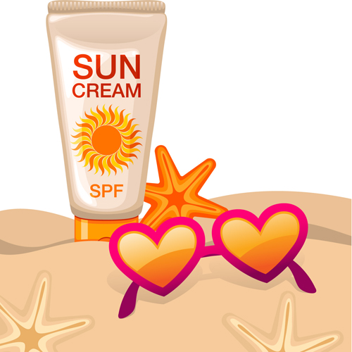 Summer cream protect lotion design vector 08