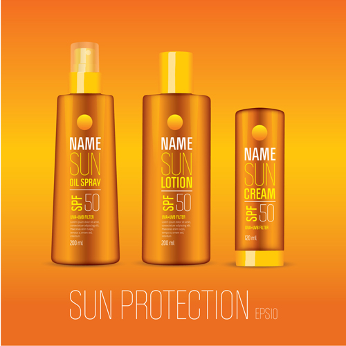 Summer cream protect lotion design vector 12