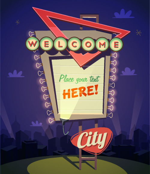 Street advertising billboard vector 05