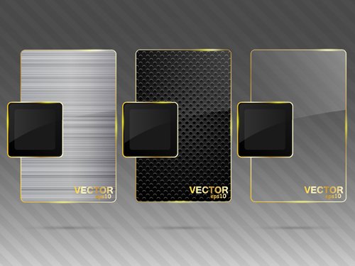 Transparent glass styles web elements vectors 05