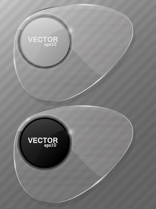 Transparent glass styles web elements vectors 06