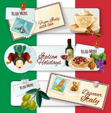 Travel banner with stamp vector 01