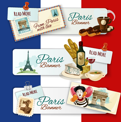 Travel banner with stamp vector 03