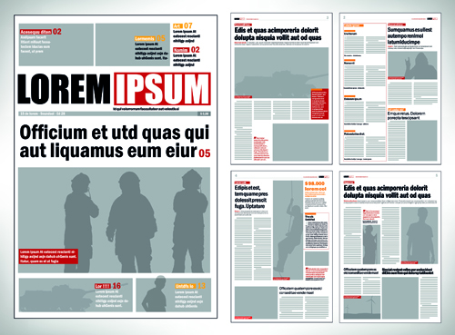 Typesetting newspaper vector templates 01