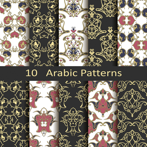 Vector arabic style seamless patterns 03