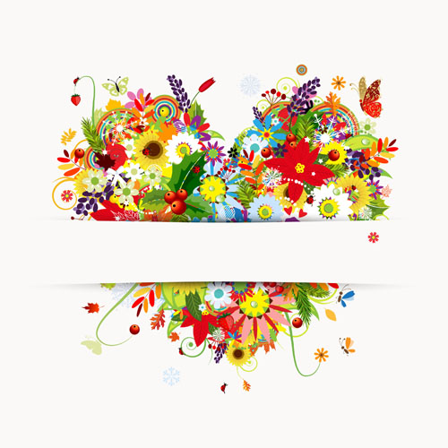 Set of Vector Colorful Butterflies background 05