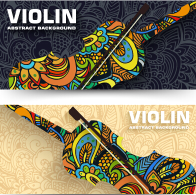 violin banner abstract 