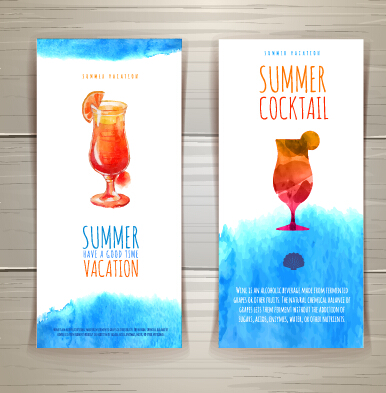Watercolor summer travel creative background 02