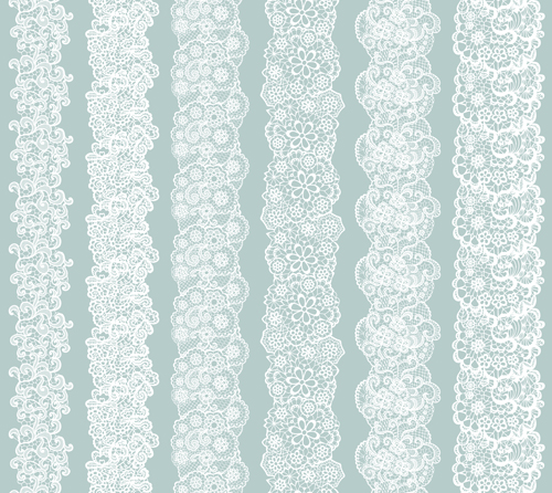 white seamless lace vector borders 