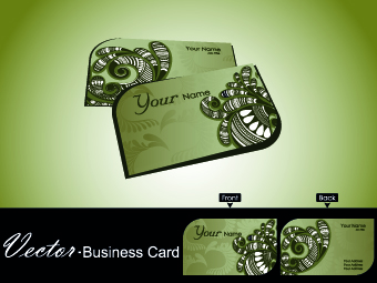 Color floral business cards vector 05