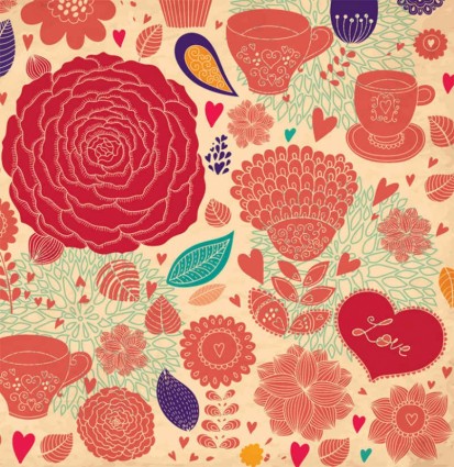 Flower with cap vector pattern Flower with cap vector pattern
