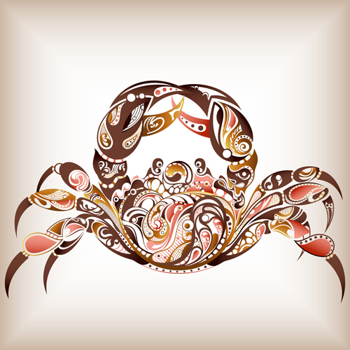 Set of cute sea animals vector 05