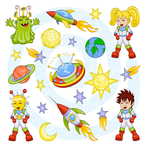 pattern vector outer space cartoon 