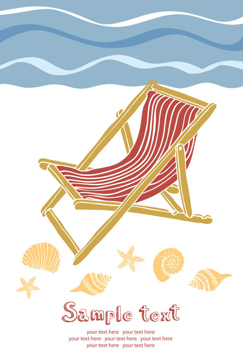 I love sea Theme elements background vector 05