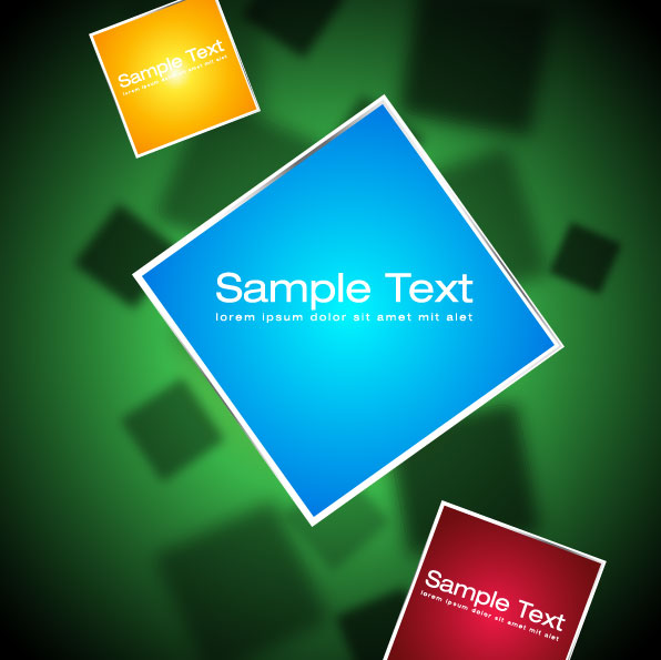 Elements of 3d objects vector background set 05