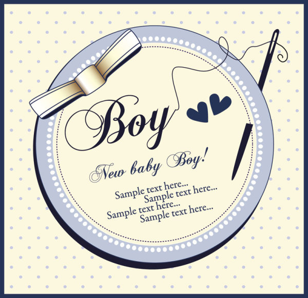 Elements of Cute New baby cards design vector 05
