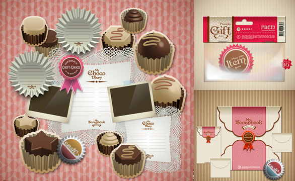 Chocolate cake vector
