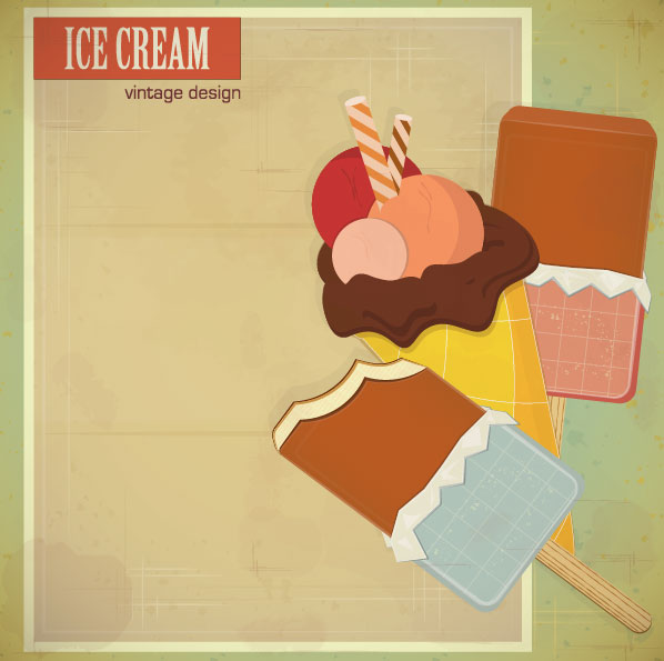 Retro cartoon ice cream 02 Vector