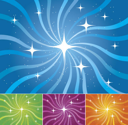Starlight and rotational lines back vector