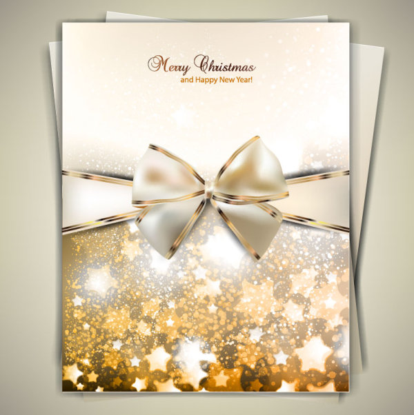 ornate material christmas cards card bow 