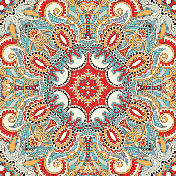 Set of Decorative pattern design vector material 01