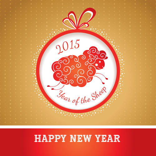 2015 year of the sheep vectors background 02