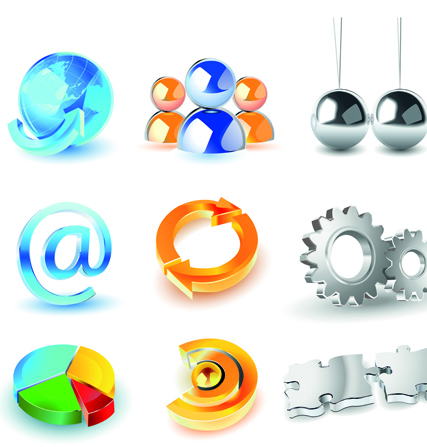 Different 3D logos design elements vector 04