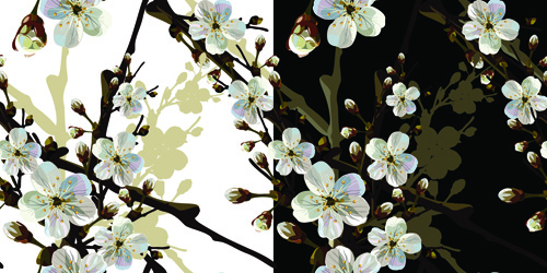 Beautiful cherry drawn elements vector