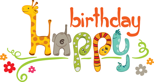 Creative Happy Birthday design elements vector art 01