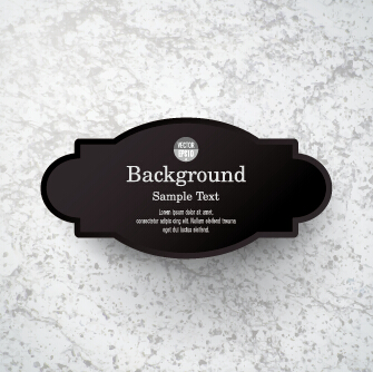 Black label with background vector 02