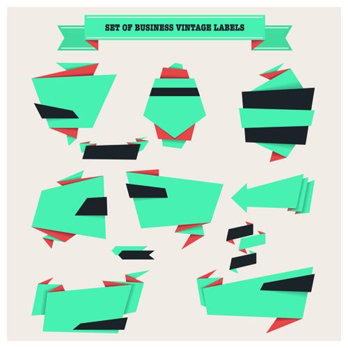 Blank origami label vector material