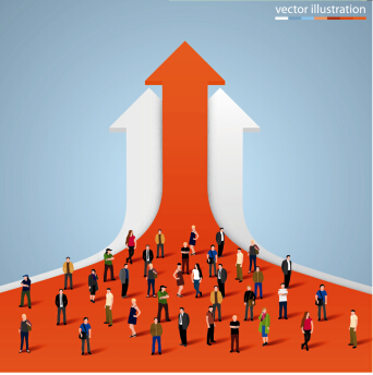 Business team creative vector illustration set 01