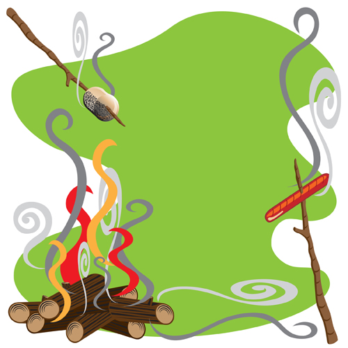 Set of Camping design elements vector 12