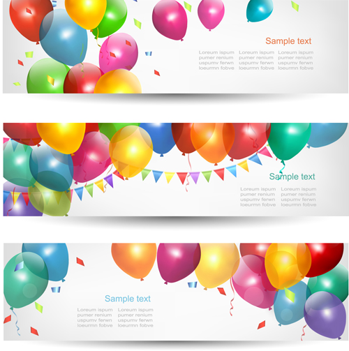 Colored Balloons Banners set 02