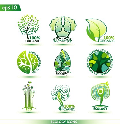 Creative ecology icons design graphic vector