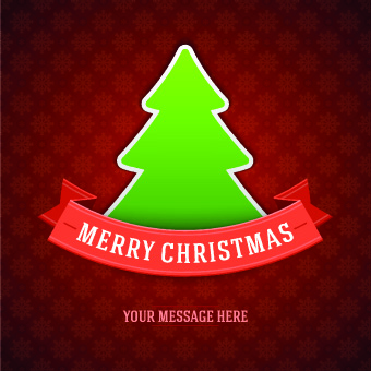 Cute Christmas tree backgrounds vector 02