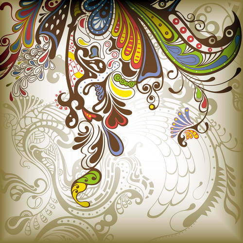 ral pattern vector background art 03 Decorative floral pattern vector background art 03