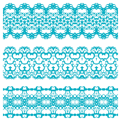 Decorative pattern retro seamless borders 02 vector set