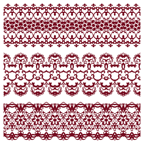 Decorative pattern retro seamless borders 03 vector set
