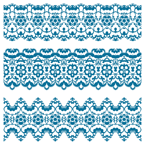 Decorative pattern retro seamless borders 04 vector set
