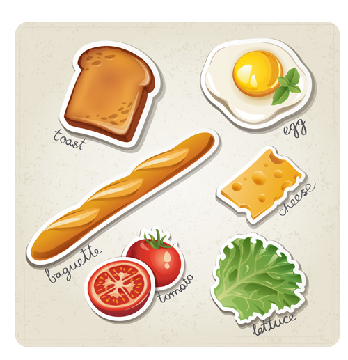 material icons icon fast food different breakfast 