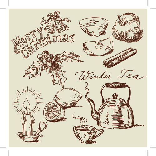 foods retro illustrations vector 09 Drawing foods retro illustrations vector 09