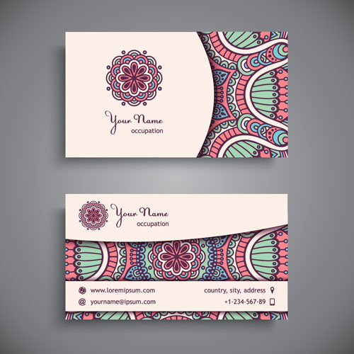 vintage pattern ethnic business cards business 