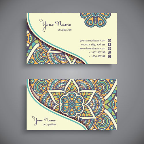 vintage pattern ethnic card business cards business 
