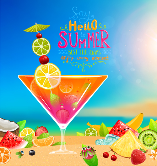 summer holidays background vector 04 Excellent summer holidays background vector 04