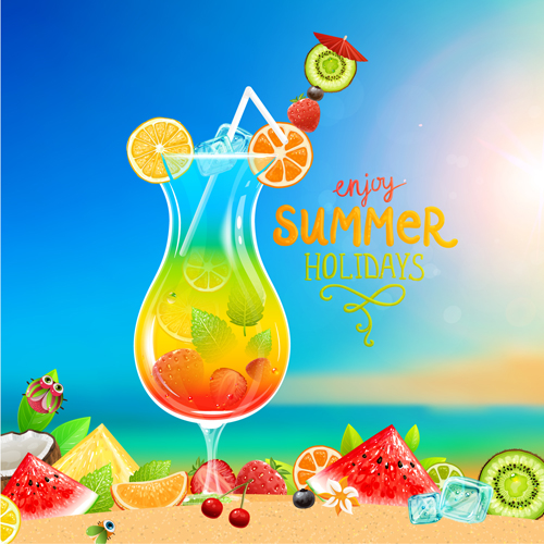 summer holidays background vector 05 Excellent summer holidays background vector 05